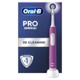 Oral-B Pro Junior Electric Toothbrush, 1 Purple Handle, 1 Toothbrush Head, Designed by Braun, for Ages 6