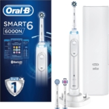 Oral-B Smart 6 Electric Toothbrushes for Adults, App Connected Handle, 3 Toothbrush Heads & Travel Case, 5 Modes, Teeth Whitening, 2 Pin UK Plug, 6000N