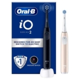 Oral-B iO2 Electric Toothbrush 2-Pack Black & Pink 2 Brush Heads Travel Case – Free C&C
