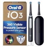 Oral-B iO3 Electric Toothbrush, Black, with Travel Case and Spare Head