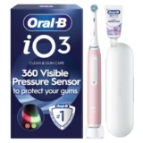 Oral-B iO3 Electric Toothbrush, Blush Pink, with Travel Case and Toothpaste