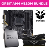 Orbit Ryzen AM4 Bundle – Ryzen 5 5500 6C/12T 3.6Ghz, 32GB (2x16GB) 3200MHz DDR4 RAM & ASUS A520M-PLUS TUF Gaming WIFI