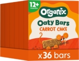 Organix Carrot Cake Organic Oaty Snack Bars Multipack, Toddler Snack 12 Months, No Added Sugar, 6 x 23 g Bars Per Box (6 Boxes Total) – Packaging May Vary
