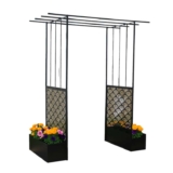 Ornate Arch with Planters – Black