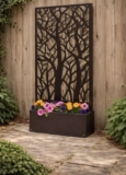 Ornate Rust Tree Planter with Trellis, Brown – Free C&C Only