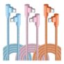 Orseoose 3 Pack 6ft 90 Degree USB-C to USB-C Nylon Braided Charger Cables