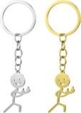 Ouligay 2 Pcs Funny Keychain,Middle Finger Keyring,Matching Keychains,Cool Gifts for Women,Personalized Distance Friendship Gifts for Couple Friends Brothers(Silver)