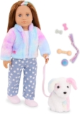 Our Generation – Skylar & Bow – 18-Inch Doll & Pet Puppy Set – Rainbow Dog Plush Stuffed Animal – Pet Care Accessories – Pretend Play – Toy for Kids 3 Years & Older