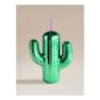 Outdoor Cactus Plastic Tumbler with Straw