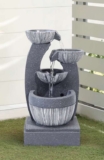 Outdoor Electric Cascading Bowls Fountain – Grey – Sold & Shipped by FURNITURE SPOT LTD