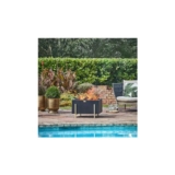Outdoor Orion Garden Fire Pit/Fire Bowl in Matte Black & Antique Gold