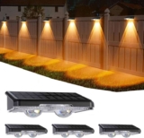 Outdoor Solar Wall Lights, 4 Pack Solar Fence Lights Warm White & 11 RGB Modes IP64. – Sold by Fortune Source / FBA