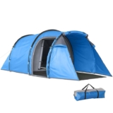Outsunny 2-3 Person Tunnel Tent with Groundsheet, Air Vents, Rainfly, 2000mm Water Column, Camping 1 Bedroom, Inbuilt Porch, Living Area