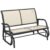 Outsunny 2-Person Outdoor Glider Bench Loveseat with Steel Frame for Garden Patio Porch, Cream, Sold/Shipped by Aosom MHSTAR UK -Prime Price