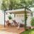 Outsunny 2 x 3(m) Lean To Pergola with Retractable Roof, Wall Mounted Garden Gazebo Outdoor Sun Shade Shelter for Patio, Khaki