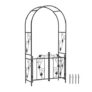 Outsunny 2.17m Steel Garden Arch with Double Gate, Garden Arbor Trellis, Black