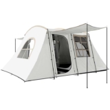 Outsunny 3-4 Man Tunnel Tent with Sewn in Floor, 3000mm Waterproof, Khaki
