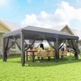 Outsunny 3 x 6m Pop Up Gazebo, Outdoor Canopy Shelter, Marquee Party Wedding Tent with 6 Mesh Walls and Carry Bag – W/code