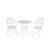Outsunny 3PCs Garden Bistro Set, White