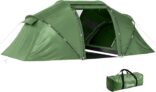 Outsunny 4-6 Man Camping Tent with Living Area and 2 Bedrooms, Hiking Sun Shelter, UV Protection Tunnel Tent