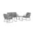 Outsunny 4 Piece Rattan Garden Furniture Set with Cushions, Grey
