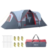 Outsunny 5 Man Camping Tent, Large Tunnel Tent, UV Protection 3000mm