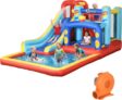 Outsunny Bouncy Castle with Water Slide, 4 in 1 Trampoline Climbing Wall, Kids Inflatable Bounce House with Blower Storage Bag, for Kids Indoor, Outdoor, 4.35 x 2.45 x 2m