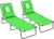 Outsunny Folding Sun Loungers Set of 2 with Face Hole, 4-Position Adjustable Backrest Garden Recliner Chairs Sunbeds, Outdoor Lounge Chairs with 600 D Oxford Cloth Seat, Pillow for Beach, Green