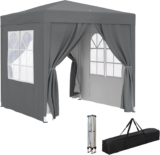Outsunny Garden Pop Up Gazebo, Wedding Party Tent Marquee, Water Resistant Awning Canopy with Sidewalls, Windows, Carry Bag