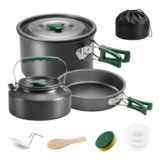 Outsunny Ultralight Camping Cookware Set for 2-3 People Aluminium Grey