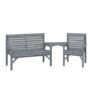 Outsunny Wood Garden Furniture Set W/ Parasol Hole, Detachable Table, Grey