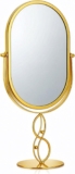 Oval Makeup Mirror with Stand, 360 Swivel Vanity Mirror HD Tabletop Cosmetic Mirror with Metal Frame, Adjustable Countertop Mirror for Bathroom, Bedroom, Dresser, Makeup Desk