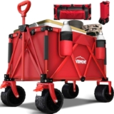 Overmont 150kg Festival Camping Trolley on Wheels – Heavy Duty Folding, Adjustable Handle, Portable