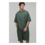 Oversized Panelled Man Embroidered T-Shirt and Short Set