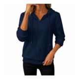Oversized Womens Hoodie with Half-Zip and Ribbed Cuffs