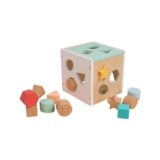 Owl and Fox Wooden Shape Sorter Cube, FSC-Certified Wood