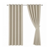 Oxford Homeware Eyelet Blackout Curtains Cream 46 X 54 (1-Pair)