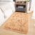 Oxford Homeware Rugs Living Room 60×110 cm Beige Area Rugs for Bedroom Small Fluffy Shaggy Super Soft Non Slip Rug Washable Modern Floor Carpets Bedside Rug for Kids Room