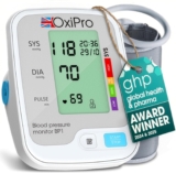 OxiPro BP1 Blood Pressure Monitors – Health & Pharma Recommended – BP Blood Pressure Machines for Home Use with Heart Rate Monitor & Large Cuff – Blood Pressure Monitors, White