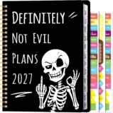 PANTIDE 2027 A5 Planner Funny Swear Skeleton Weekly & Monthly Planner Gift