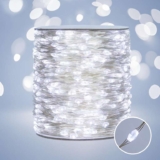 PCORES Fairy Lights 1000 LED 100M Plug-In String Lights with Remote Control for Indoor & Outdoor Use – Cool White Silver Wire