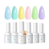 PEACECOLOR Gel Nail Polish Set, 6 Pastel Colors, 10ml