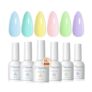 PEACECOLOR Gel Nail Polish Set, 6 Pastel Colors, 10ml