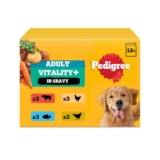 PEDIGREE Adult Dog Food Pouches Vitality Chunks in Gravy 48 x 85 g Multipack