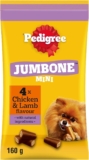 PEDIGREE JUMBONE Mini Adult Small Dog Treats Chicken & Lamb 32 Chews 8 x 160g
