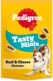 PEDIGREE TASTY MINIS Adult Dog Treats Cheese & Beef Nibbles 140g – Pack of 8, Packaging May Vary