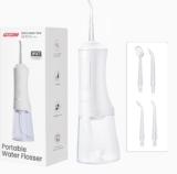 PERECT Water Flosser with 300ML Water Tank, 3 Modes, 4 Replaceable Jet Tips, Cordless Water Dental Flosser, IPX7 Waterproof, Water Flosser for Teeth Cleaning at Home and Travel(White)