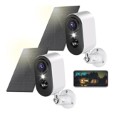 PESAIR Outdoor 2K WiFi Security Camera with Solar Panel (2-Pack)