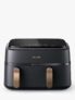 PHILIPS 3000 Series NA352/00 9L Dual Basket Air Fryer – Charcoal grey and gold – certified open box – sold Currys Clearance