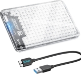 PHIXERO 2.5 inch Hard Drive Enclosure, 5Gbps USB 3.0 to SATA III Tool-Free SSD External Enclosure for 2.5 inch 7mm 9.5mm SATA HDD & SSD UASP Supported Transparent